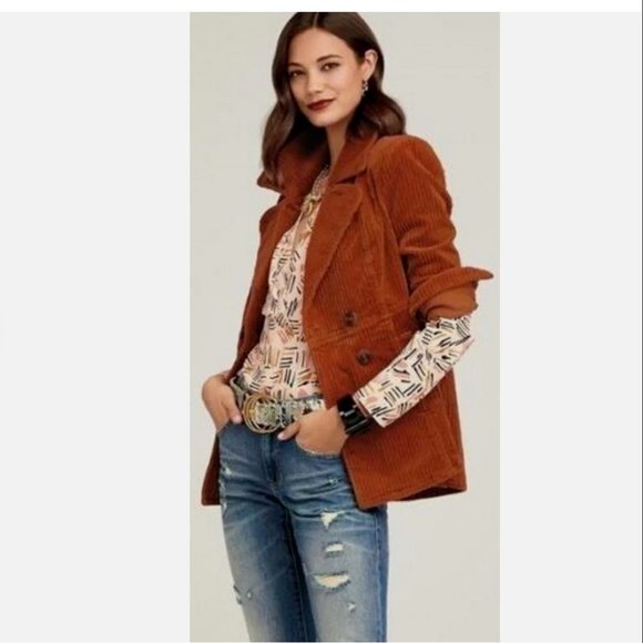 CAbi Jackets & Blazers - Cabi Professor Peacoat Corduroy Jacket M Cognac Burnt Orange corduroy jacket M